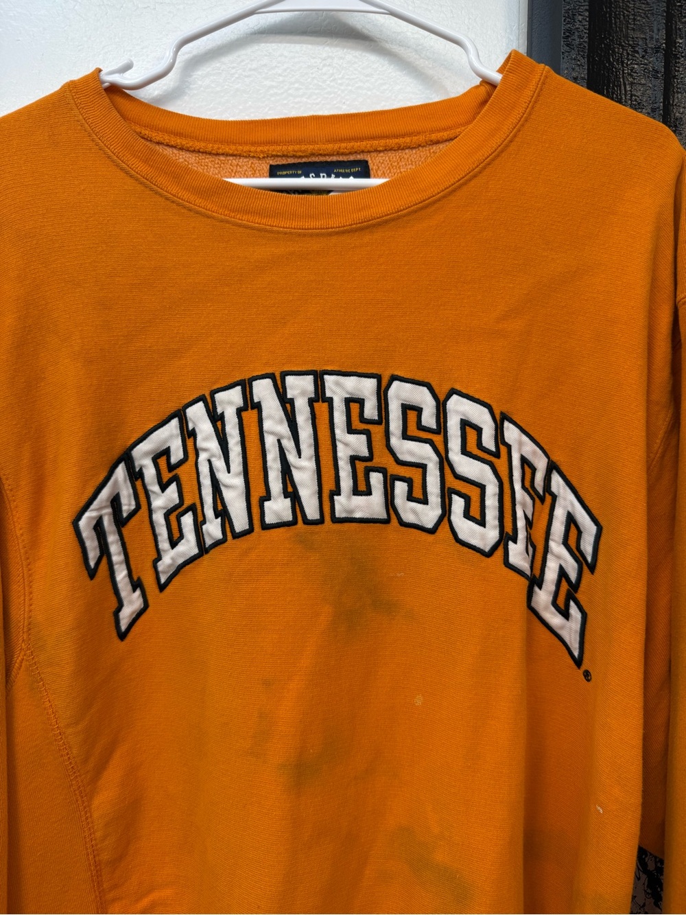 Tennessee University Orange Crewneck distressed Sweatshirt with Shield Logo image 2